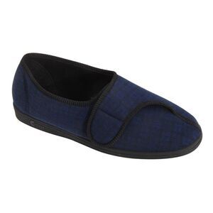 Comfylux Mens Paul Velcro Check Slip-on Slippers /Indoor Footwear/Shoes Szs 7-14
